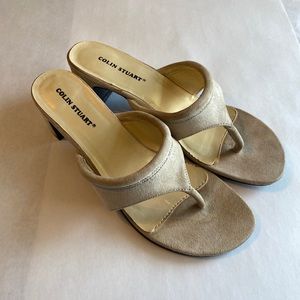 Colin Stuart Women’s “Sand” Suede Thing Heel Sandals size 8